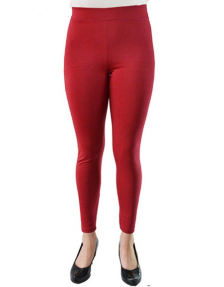 Leggins Mujer Moda Casual Rojo Liso Tiro Alto Sin Costura Ajustado Básico  Cómodo Con Cortes Laterale